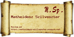 Matheidesz Szilveszter névjegykártya