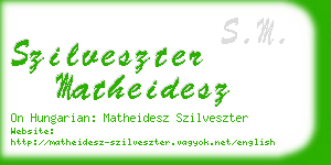 szilveszter matheidesz business card